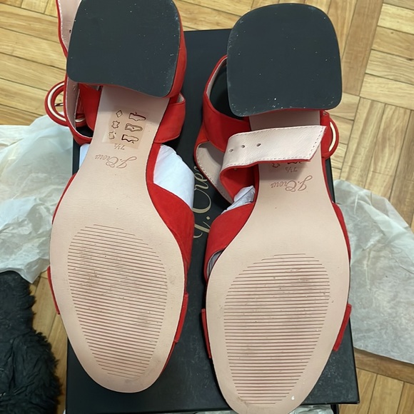 J.Crew Suede Penny sandals-J8229-BRIGHT CERISE- US 7.5 - Picture 9 of 9